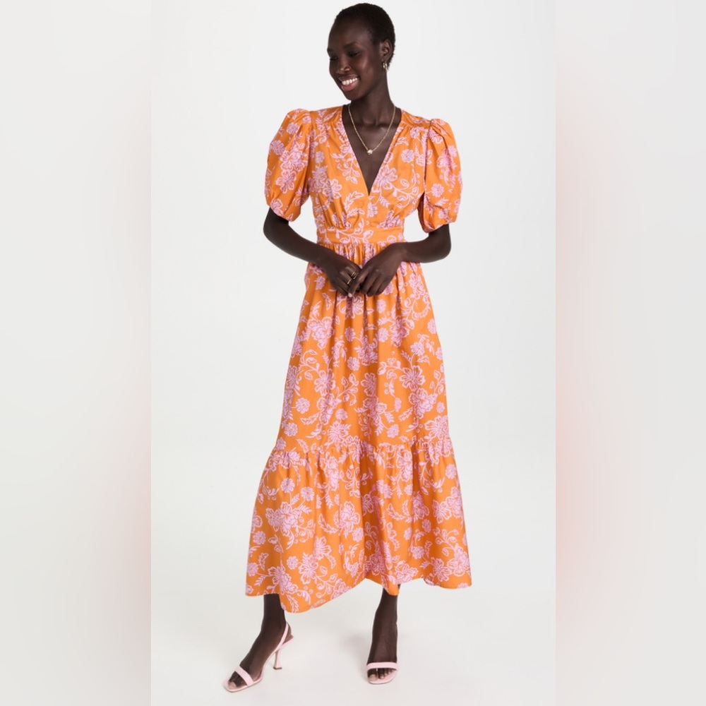 XiRENA Orange and White Floral Maxi Dress